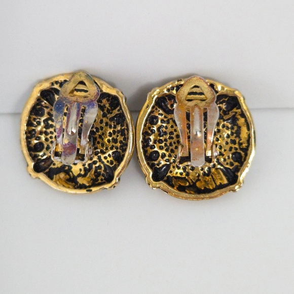 Vintage Black & Gold Clip Earrings (Set of 3) - Picture 6 of 6